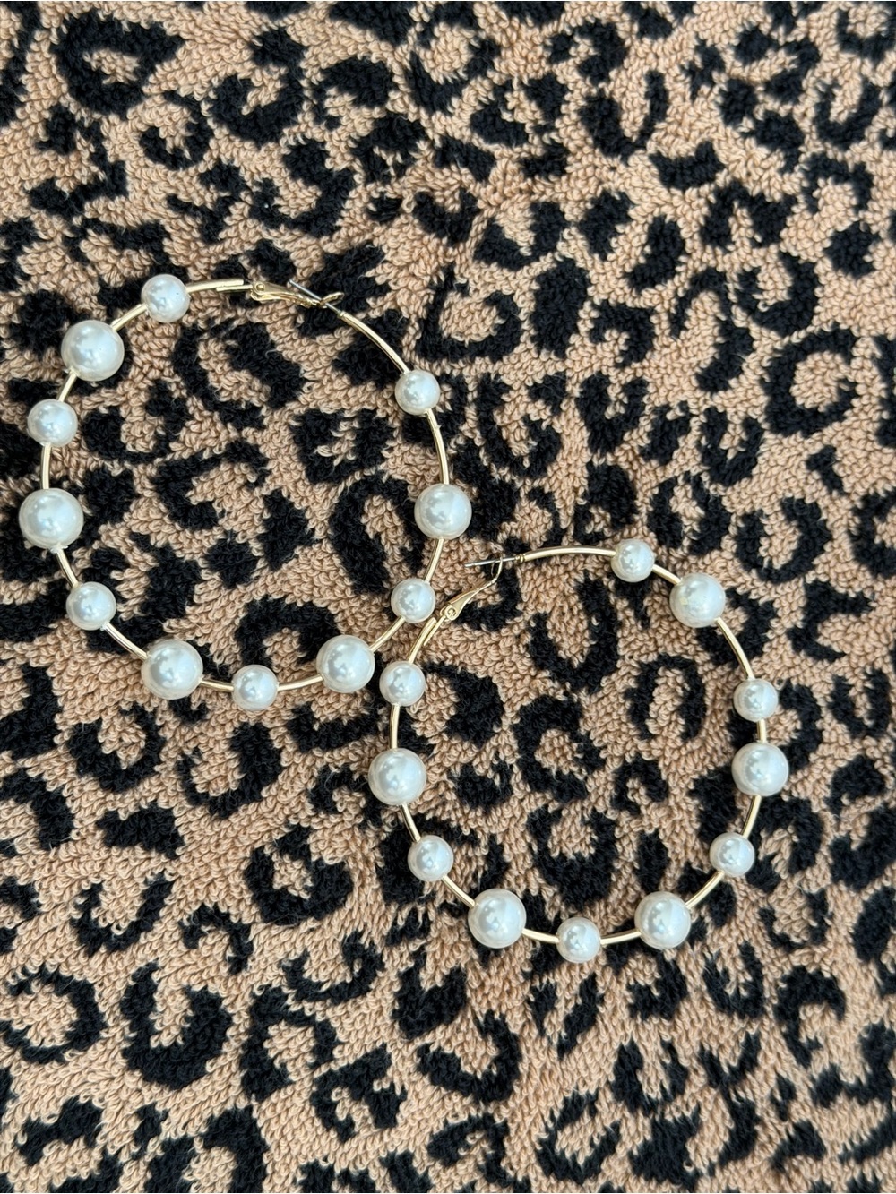 Gold “Clutch my Pearls” Hoop Earrings - Women Accessories